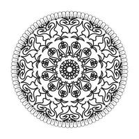 motif circulaire en forme de mandala avec fleur pour la décoration de tatouage mandala au henné vecteur