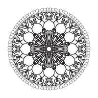 motif circulaire en forme de mandala avec fleur pour la décoration de tatouage mandala au henné vecteur