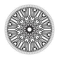 motif circulaire en forme de mandala avec fleur pour la décoration de tatouage mandala au henné vecteur