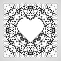 coeur dessiné à la main avec mandala. décoration en ornement oriental ethnique doodle. vecteur