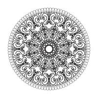 motif circulaire en forme de mandala avec fleur pour la décoration de tatouage mandala au henné vecteur