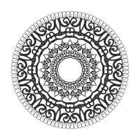 motif circulaire en forme de mandala avec fleur pour la décoration de tatouage mandala au henné vecteur