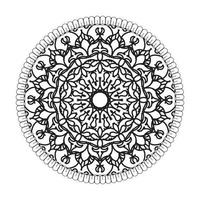 motif circulaire en forme de mandala avec fleur pour la décoration de tatouage mandala au henné vecteur