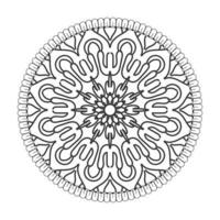 motif circulaire en forme de mandala avec fleur pour la décoration de tatouage mandala au henné vecteur