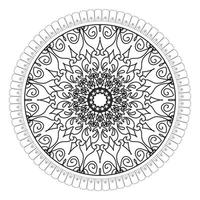 motif circulaire en forme de mandala avec fleur pour la décoration de tatouage mandala au henné vecteur