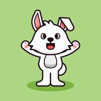 lapin bienvenue pose mascotte illustration vecteur