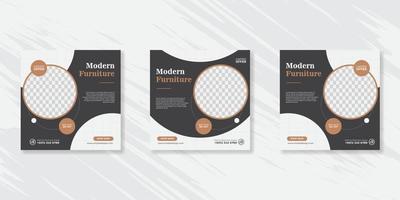 conception de modèles de publication de médias sociaux de meubles modernes vecteur