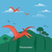 ptéranodon. animal préhistorique vecteur