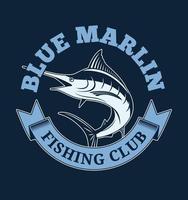 insigne du club de pêche au marlin bleu vecteur