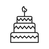 ligne de vecteur d'anniversaire de mariage de gâteau pour le web, la présentation, le logo, le symbole d'icône.