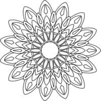 mandala illustration design noir et blanc, tatouage, ornements, coloriage, coloriage mandala vecteur