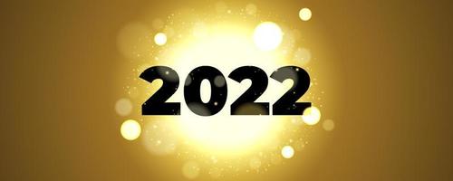 bonne année 2022 fond avec éblouissement derrière les chiffres et particules brillantes vecteur