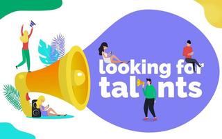 à la recherche d'un concept d'illustration de talents avec de petites personnes, il est présenté comme un caractère de recrutement vecteur