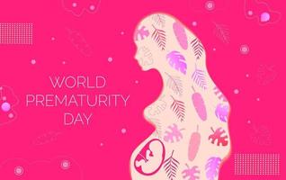 la journée mondiale de la prématurité est célébrée le 17 novembre. vecteur de concept non porteur de grossesse pour le web, bannière