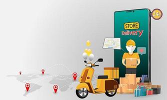 concept de service de livraison en ligne. illustration. vecteur