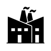 icône d'usine ou logo isolé sur fond blanc signe symbole illustration vectorielle - collection d'icônes vectorielles de style noir de haute qualité vecteur