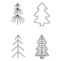 Arbre de Noël doodles clip art vector illustration holidayset