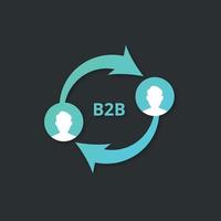 icône b2b sur fond gris. concept d'entreprise à entreprise. stratégie de marketing. vecteur
