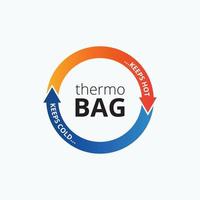 icône de sac thermo. garde au chaud et garde au froid. logo pour sac de livraison. illustration vectorielle vecteur