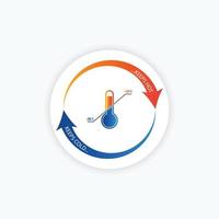 régulateur de climatisation. Contrôleur de température. icône de thermostat et thermomètre. illustration vectorielle vecteur