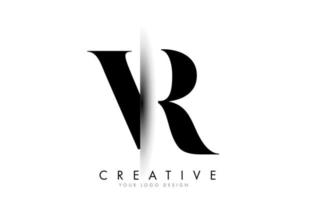 logo de lettre vr vr avec un design créatif de coupe d'ombre. vecteur