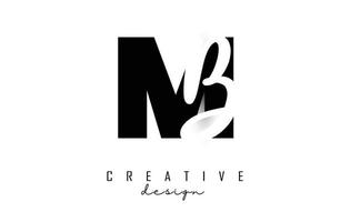 lettres mb logo avec un design minimaliste. lettres m et b avec typographie géométrique et manuscrite. vecteur