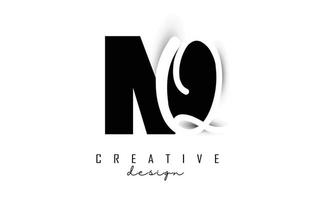 lettres mq logo avec un design minimaliste. lettres m et q avec typographie géométrique et manuscrite. vecteur