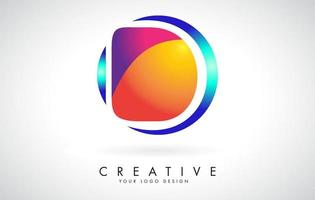 création de logo de lettre d créative bleue et rose avec des points. divertissement d'entreprise convivial, médias, technologie, conception de vecteur d'entreprise numérique avec des gouttes.