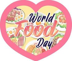 bannière de la journée mondiale de l'alimentation en forme de coeur vecteur
