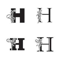 modèle de conception lettre h logo icône vecteur