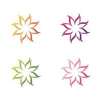 jeu d'icônes de logo fleur vecteur