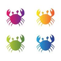 jeu d'icônes de logo de crabe vecteur