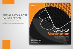 programme de vaccination covid bannière santé médias sociaux post vecteur conception de modèle