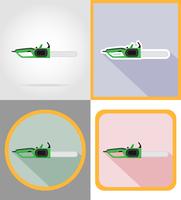 outils de scie électrique pour la construction et la réparation des icônes plats vector illustration