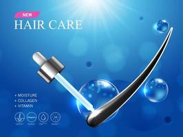 produits de soins capillaires, prévenir les pointes fourchues shampooing sérum, concept de cosmétiques, illustration vectorielle. vecteur