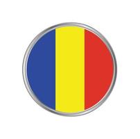 drapeau de la roumanie ou du tchad avec cadre en cercle vecteur