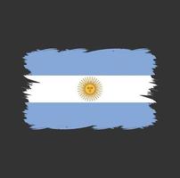 drapeau argentin avec pinceau aquarelle vecteur