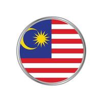 drapeau malaisie avec cadre en métal vecteur