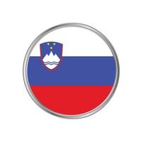 drapeau de la slovénie avec cadre en cercle vecteur