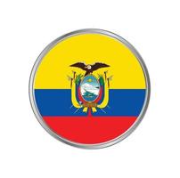 drapeau equateur avec cadre en métal vecteur