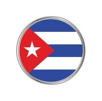 drapeau de cuba avec cadre en métal vecteur