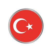 drapeau turquie avec cadre en métal vecteur