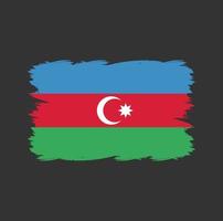 drapeau azerbaïdjanais avec pinceau aquarelle vecteur