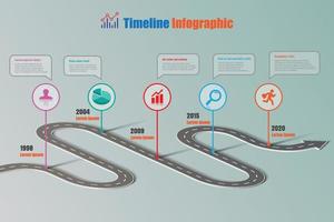 Feuille de route d'affaires chronologie infographie, illustration vectorielle vecteur