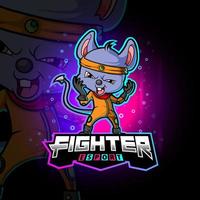 la conception du logo esport de la souris agile fighter vecteur