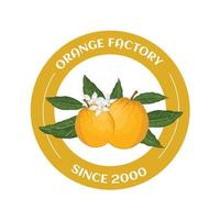 modèle de logo de fruit orange dessiné à la main vecteur