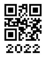 vrais numéros de code qr 2022. bonne année avec le modèle de conception de concept de code-barres de vaccination covid. illustration vectorielle eps pour bannière, affiche, carte de voeux, invitation vecteur