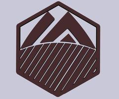 logo de montagne d'argent vecteur