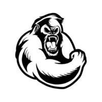 illustration vectorielle de gorille kong ape logo design vecteur