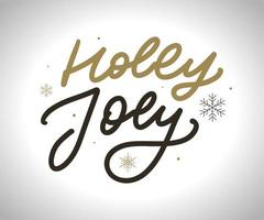 holly jolly - affiche de typographie unique dessinée à la main. art vectoriel. design parfait pour les affiches, les dépliants et les bannières. conception de Noël. vecteur